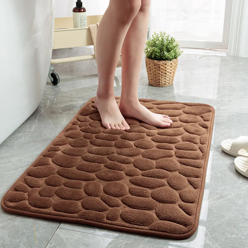 MemoryFoam Cobblestone Bath Mat: Super Absorbent & Antislip