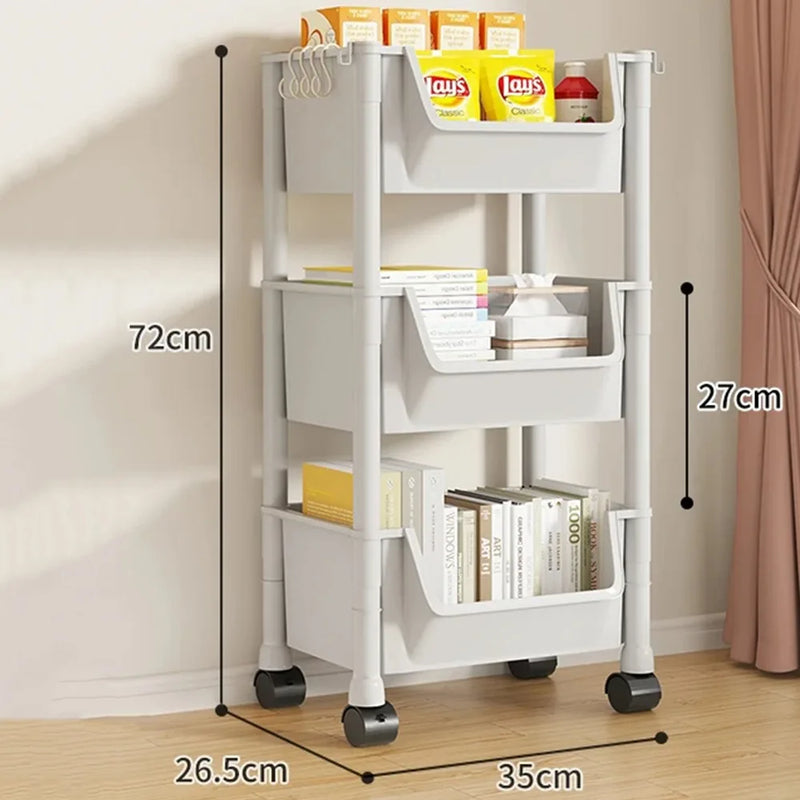 Versatile Mobile Multi-Tier Storage Rack - Organize with Ease