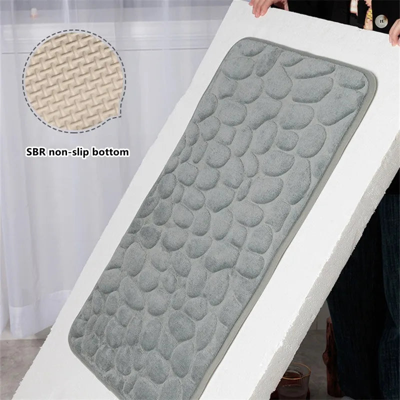 MemoryFoam Cobblestone Bath Mat: Super Absorbent & Antislip