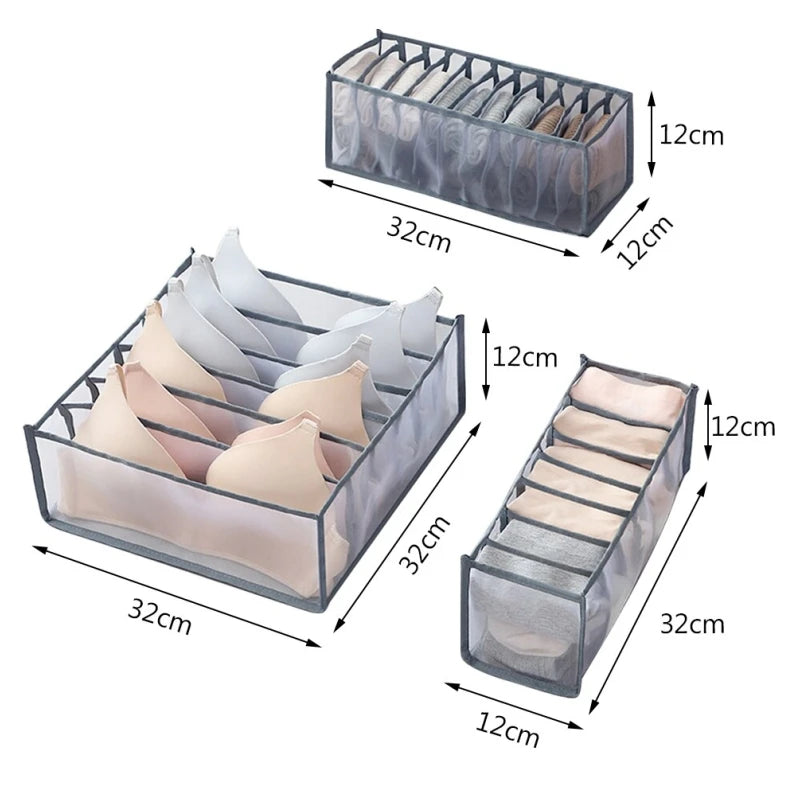 Foldable Wardrobe Drawer Organizer Set for Underwear and Bra Storage