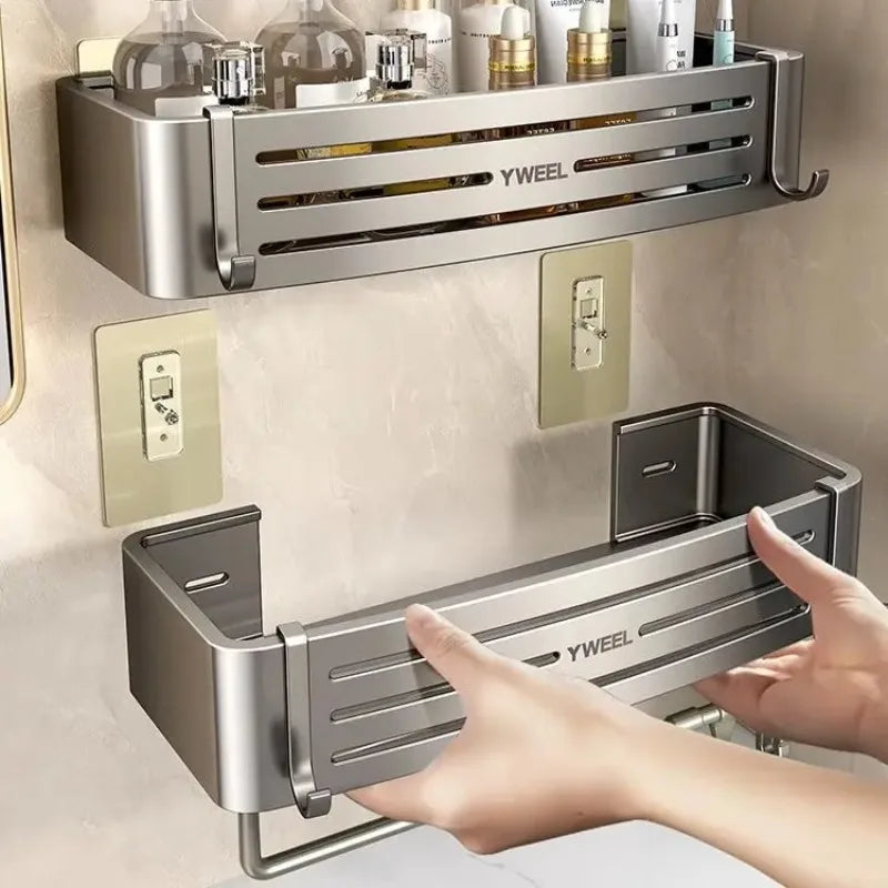 Aluminum Bathroom Shelf and Towel Rack