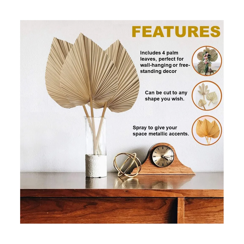 BohoPalm Naturals: 4-Piece Dried Palm Leaf Decor Set